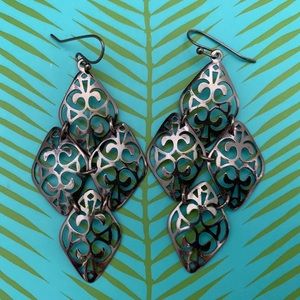 Gun medal Premier Designs earrings